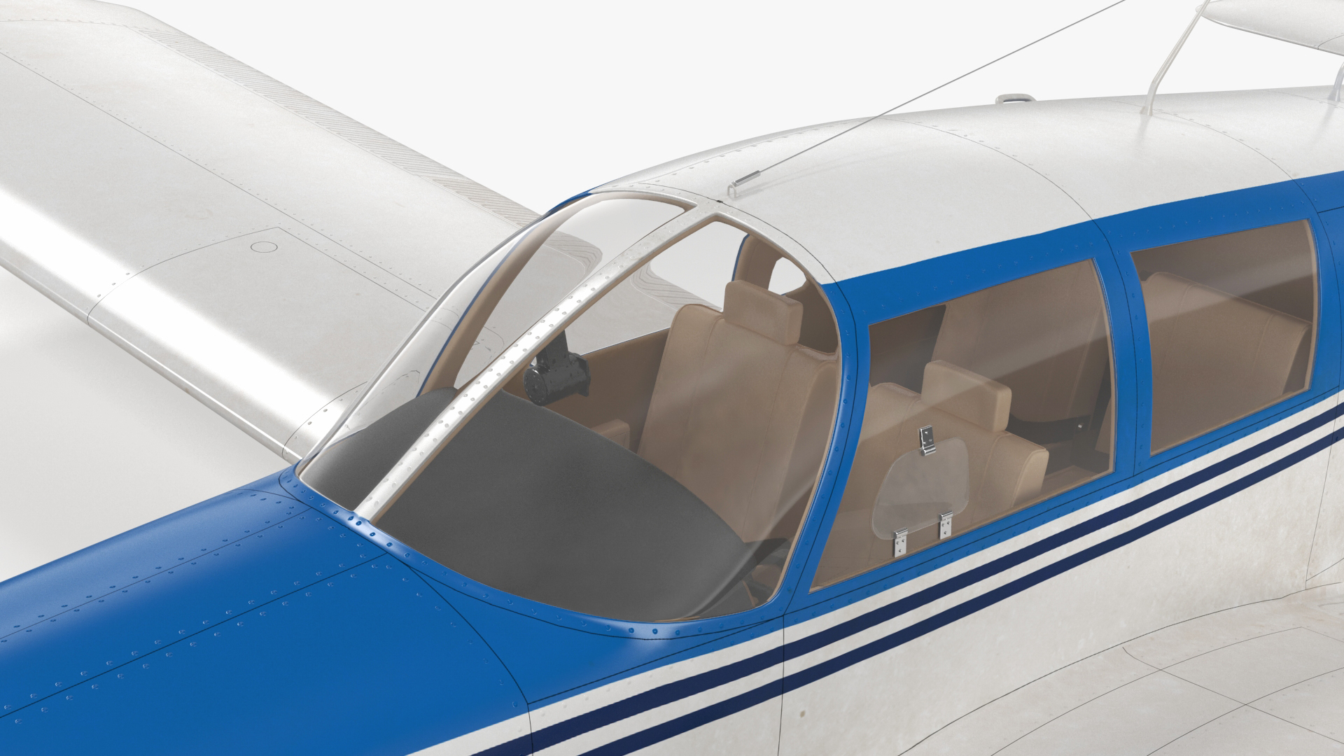 3D model Piper PA-28 Cherokee Single Engine Airplane Rigged