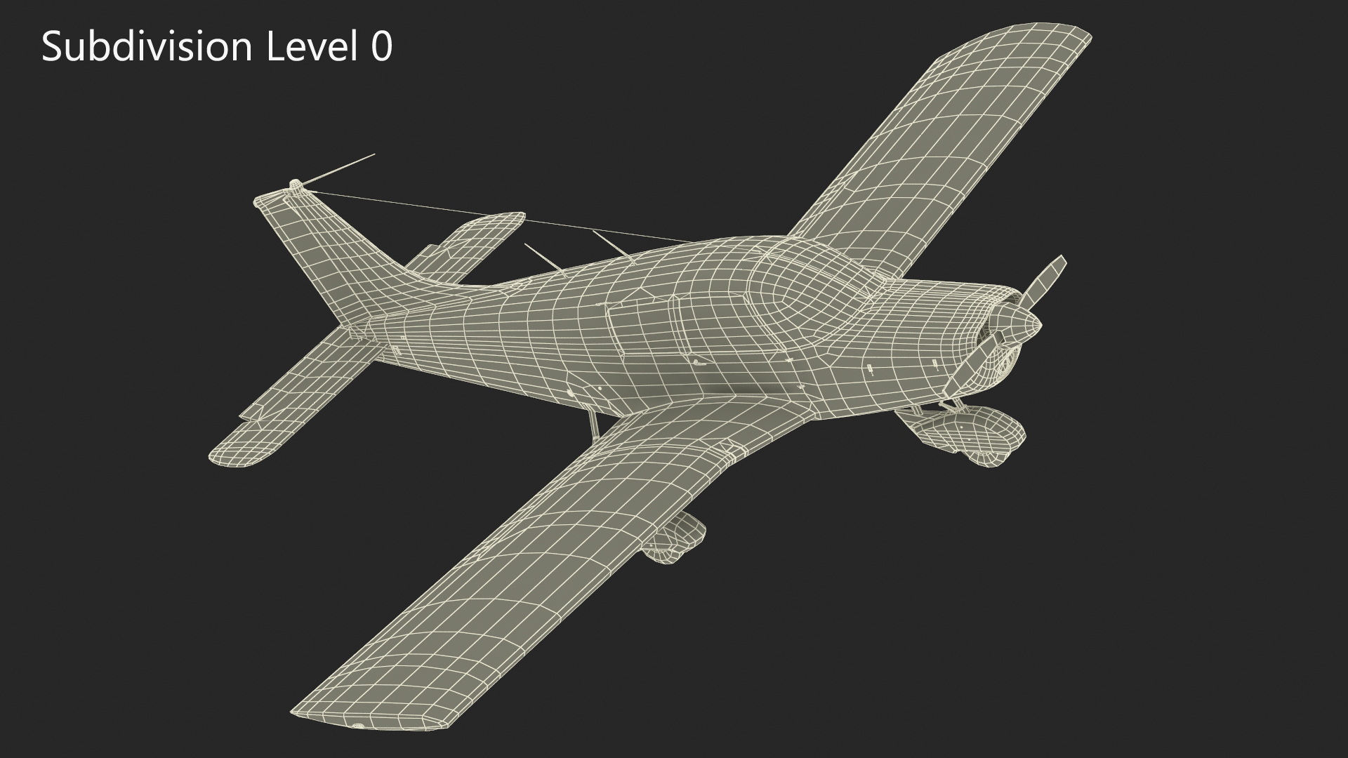 3D model Piper PA-28 Cherokee Single Engine Airplane Rigged