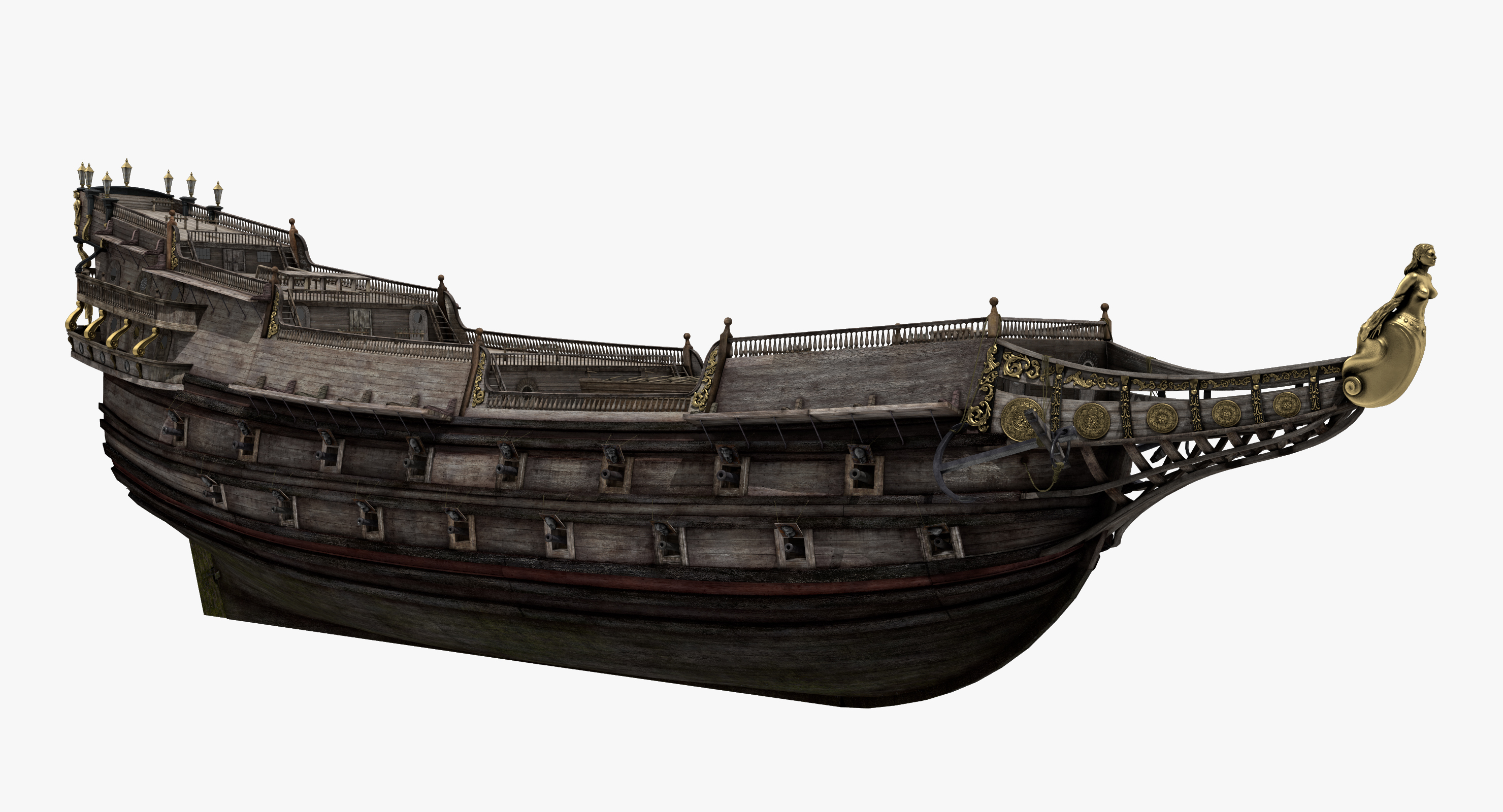 3D Galeon Ship Body