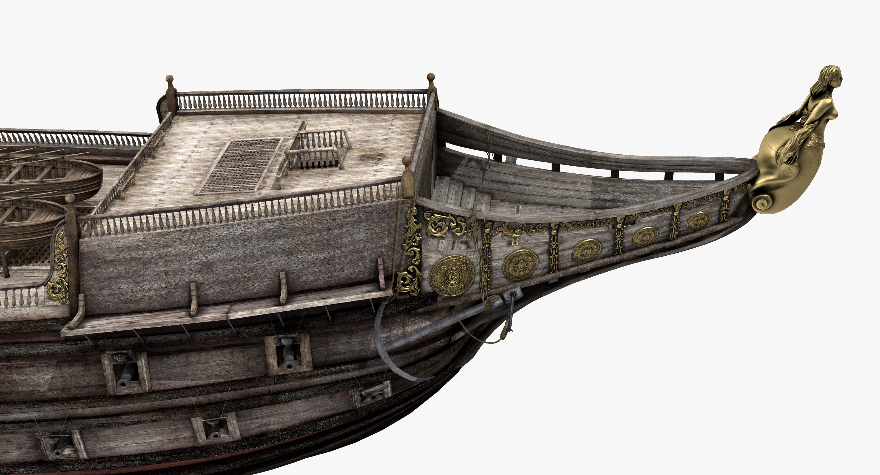 3D Galeon Ship Body