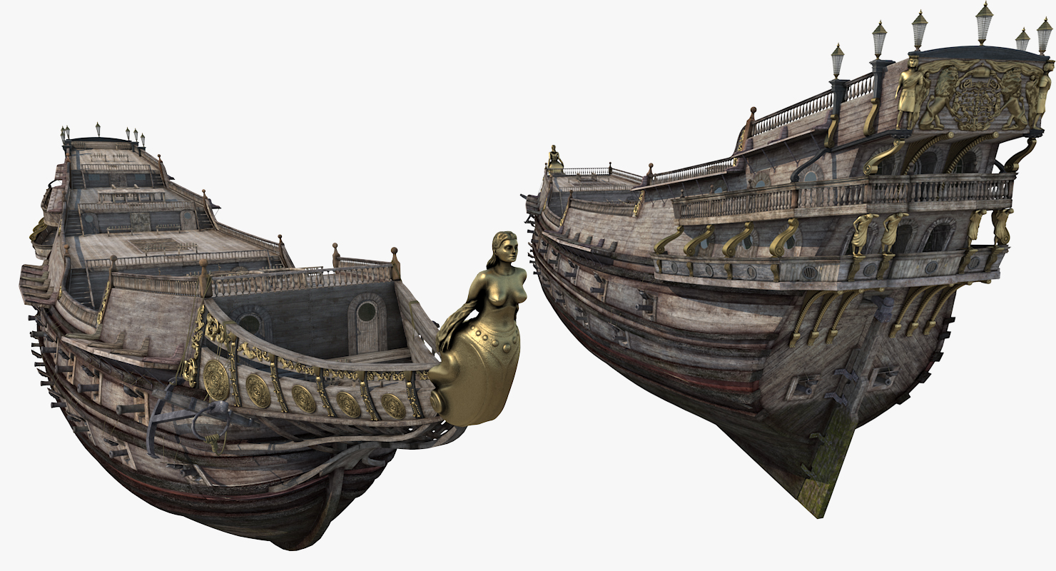 3D Galeon Ship Body