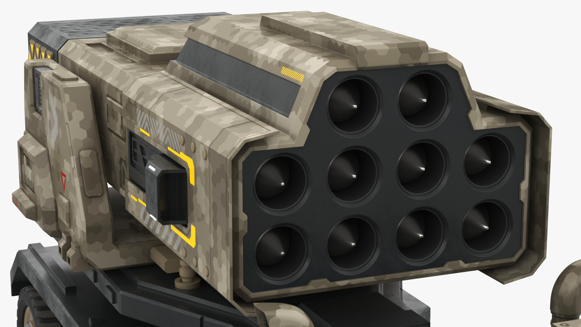 Military Sci Fi Rocket Launcher Truck 3D