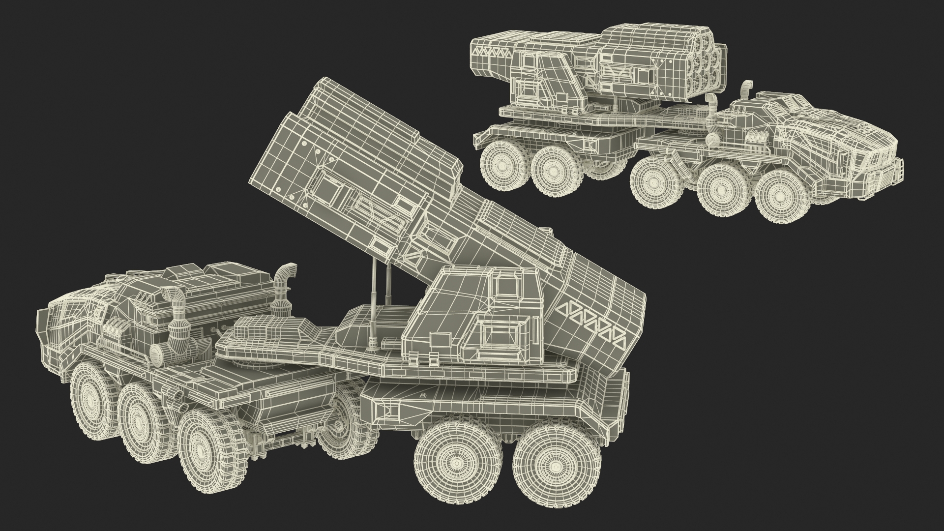 Military Sci Fi Rocket Launcher Truck 3D