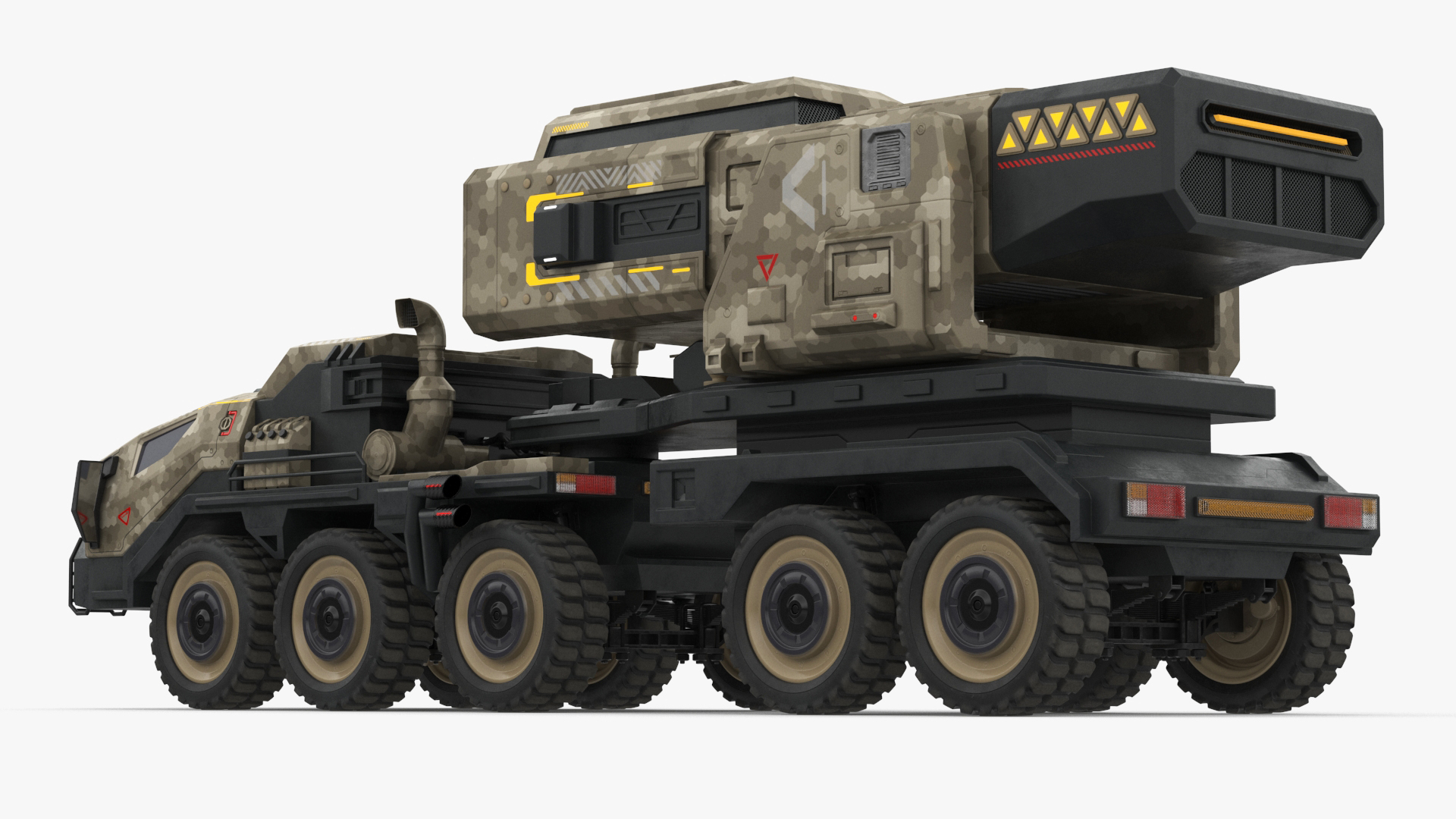 Military Sci Fi Rocket Launcher Truck 3D