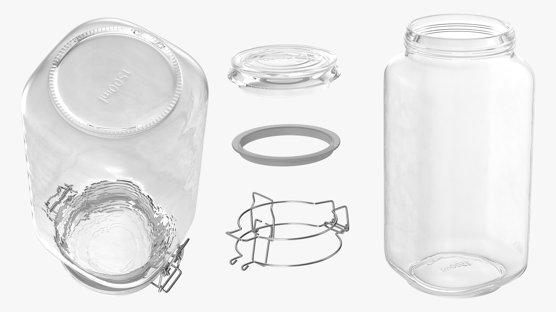 Clip Top Glass Storage Preserving Jar 3D