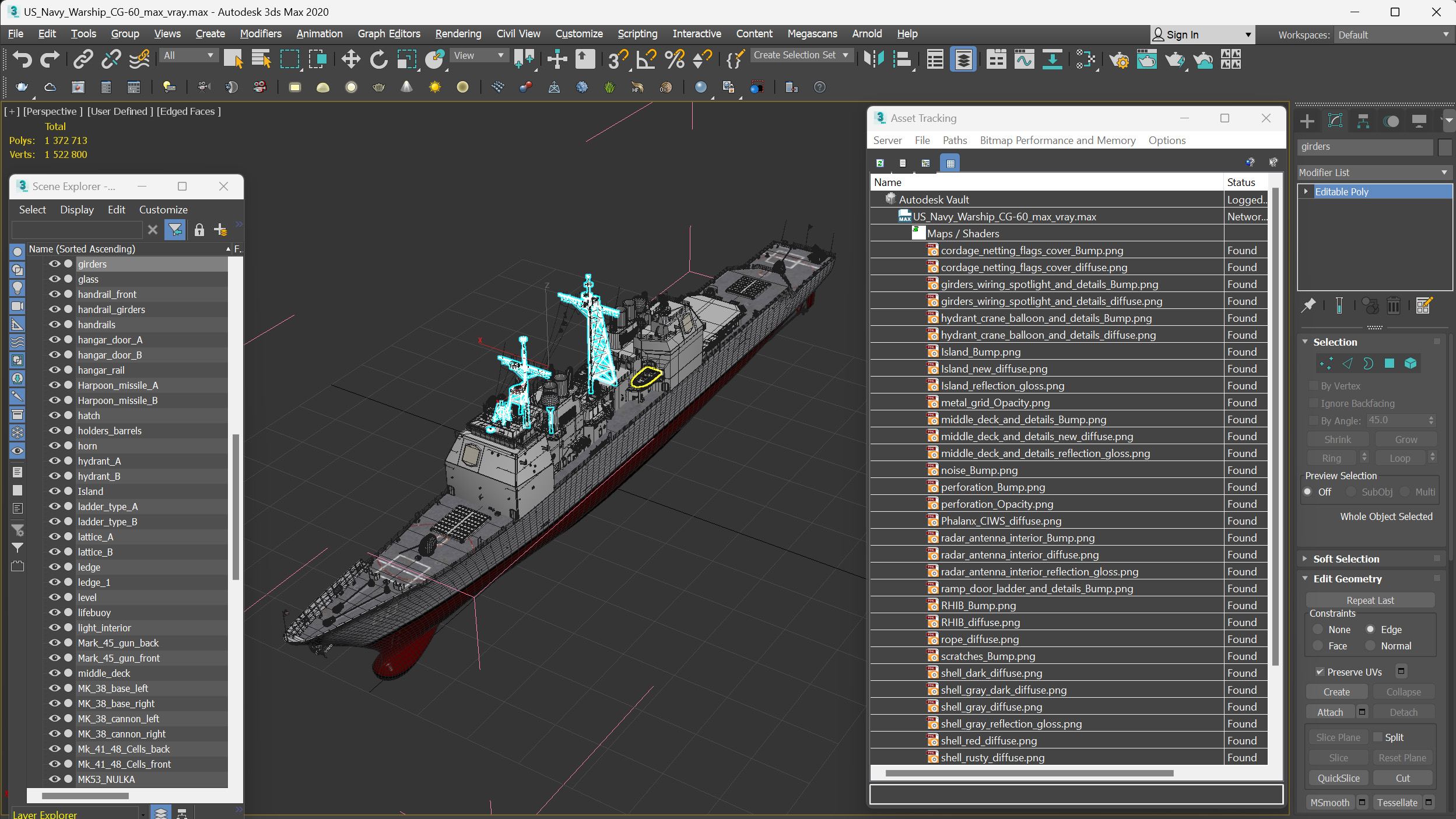 3D US Navy Warship CG-60