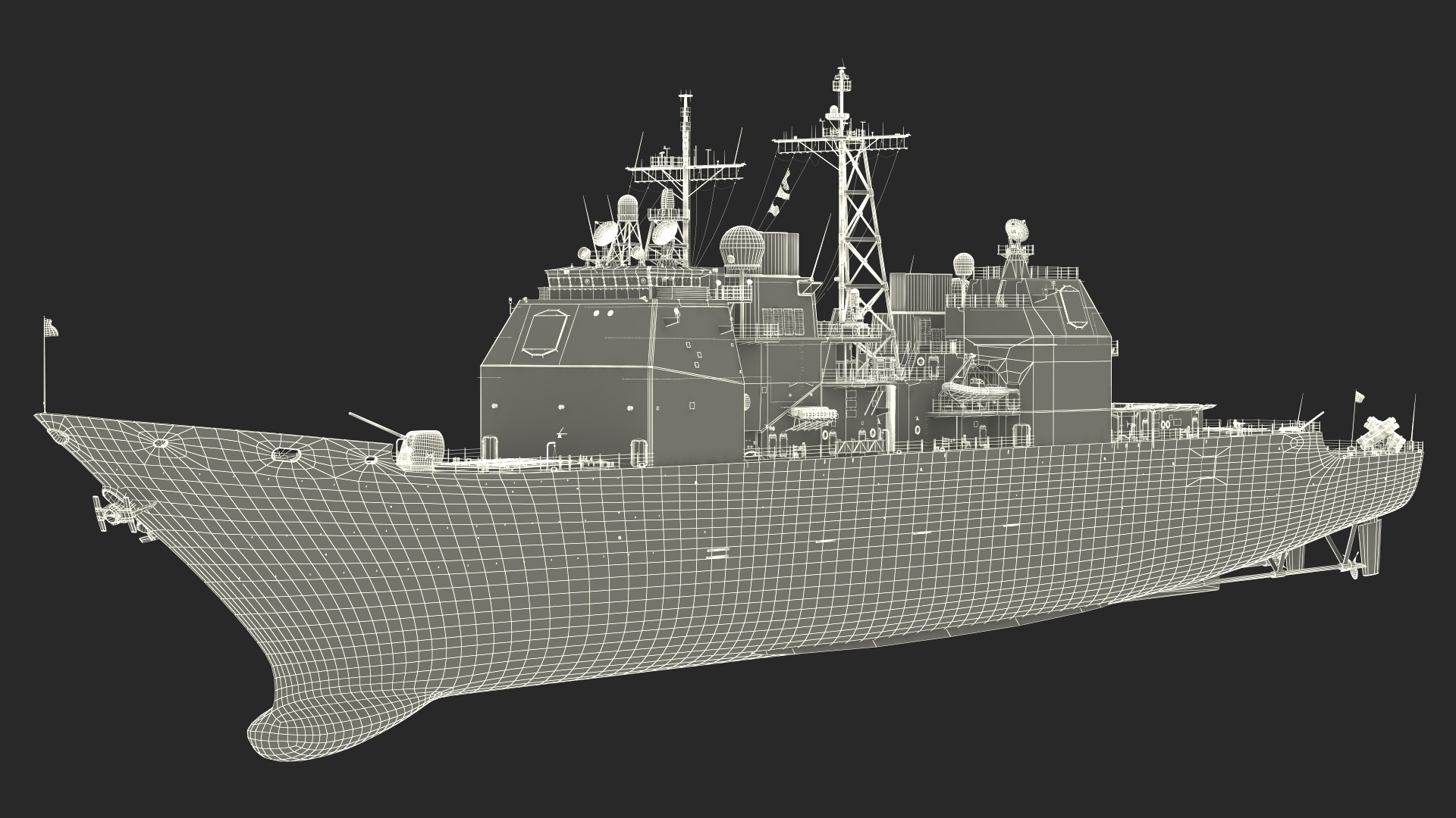 3D US Navy Warship CG-60