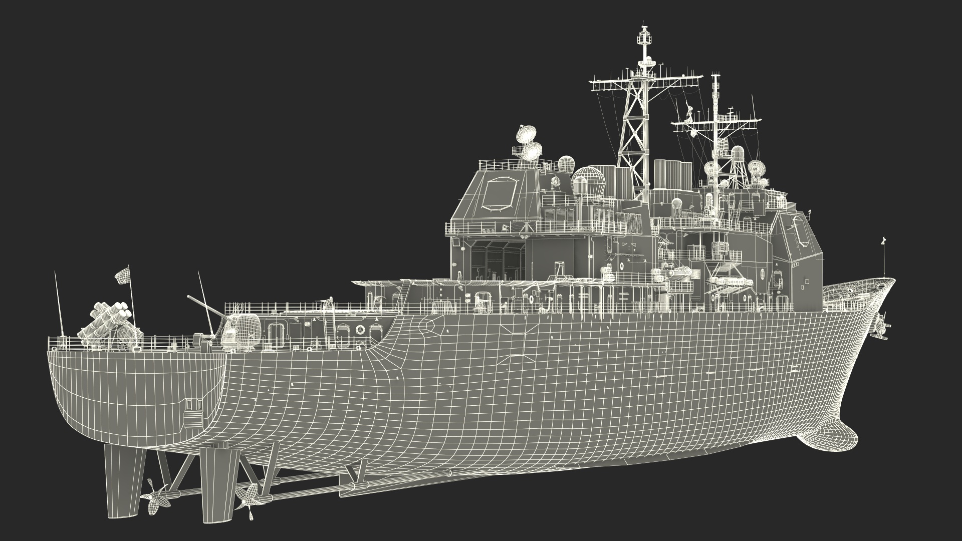 3D US Navy Warship CG-60