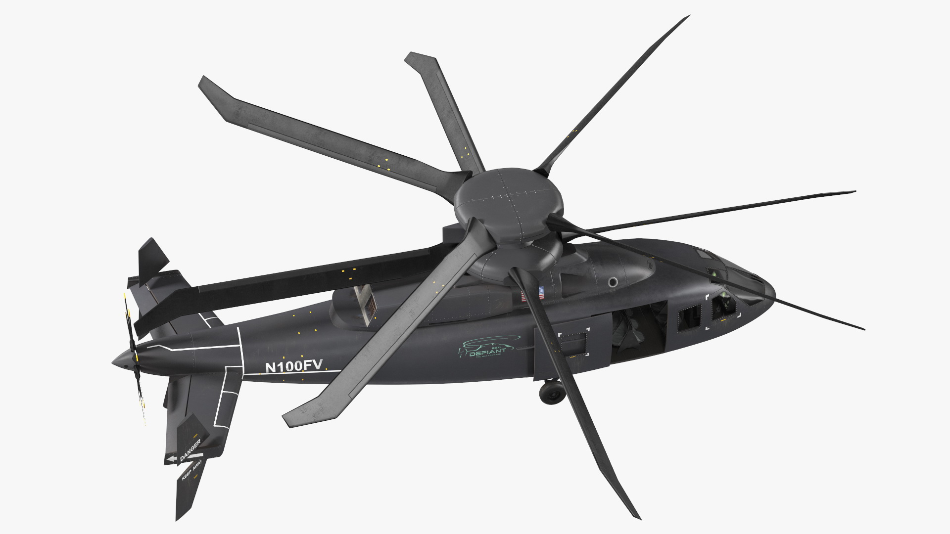 3D model SB-1 Defiant Helicopter Rigged