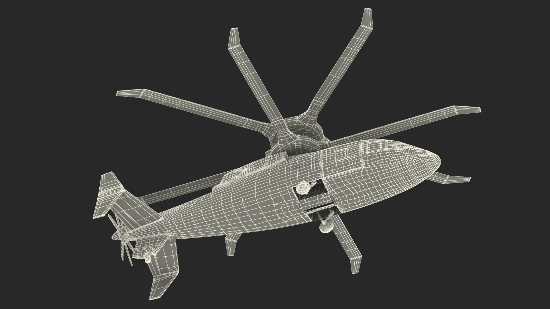 SB-1 Defiant Helicopter Rigged for Maya 3D model