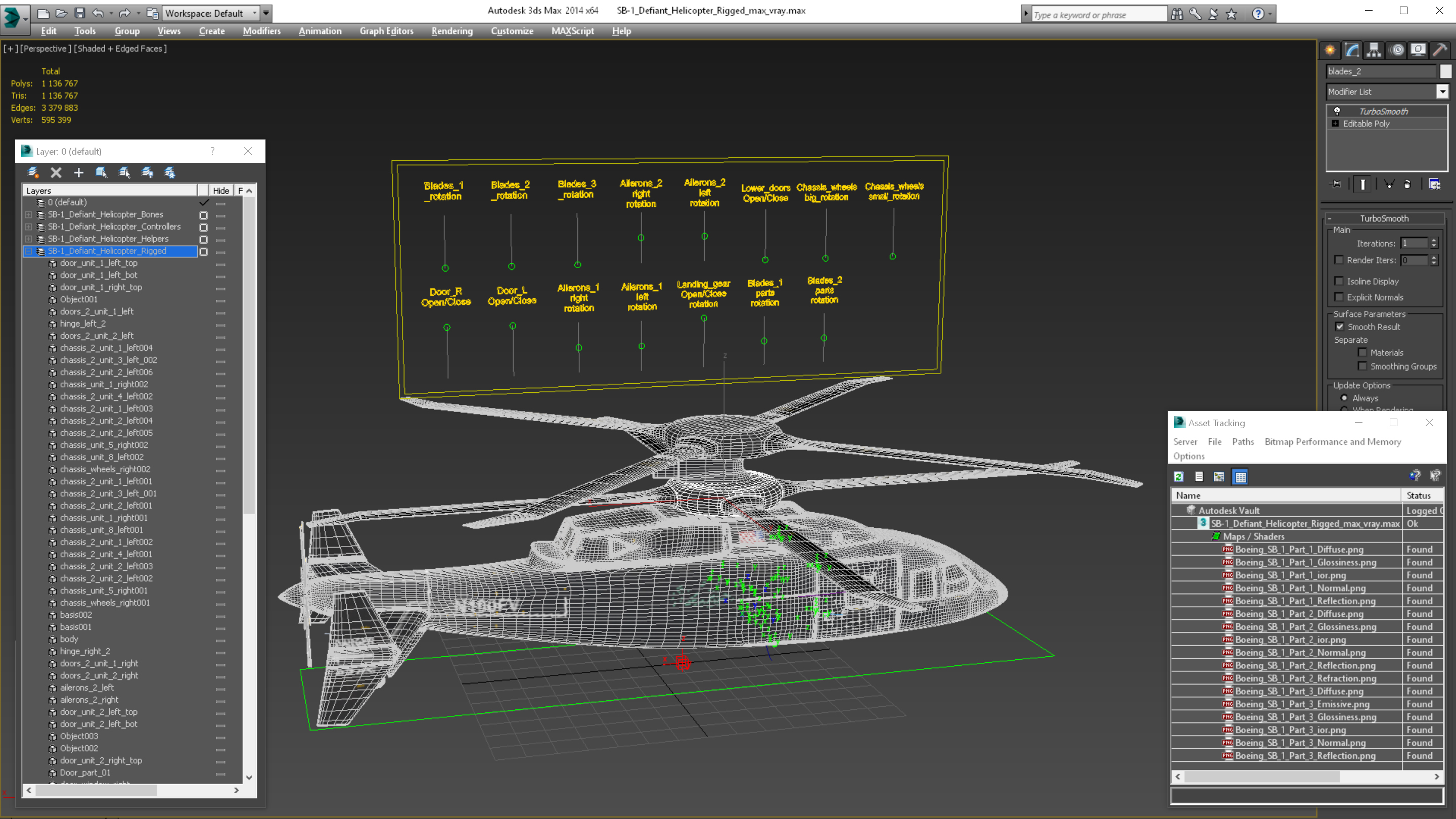 3D model SB-1 Defiant Helicopter Rigged