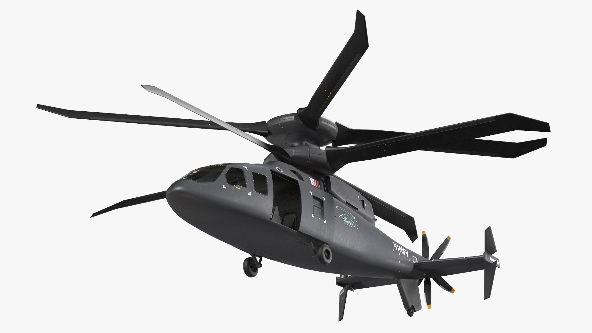 3D model SB-1 Defiant Helicopter Rigged