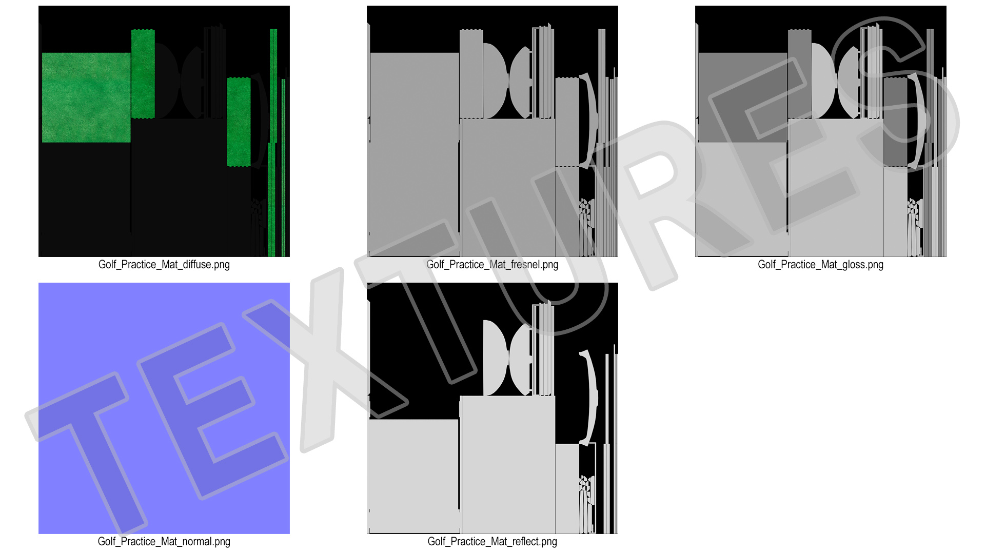 Golf Practice Hitting Mat Fur 3D model