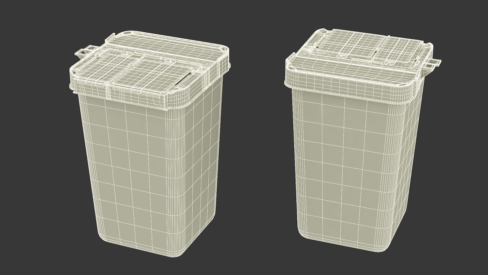 Tabletop Plastic Waste Container 3D