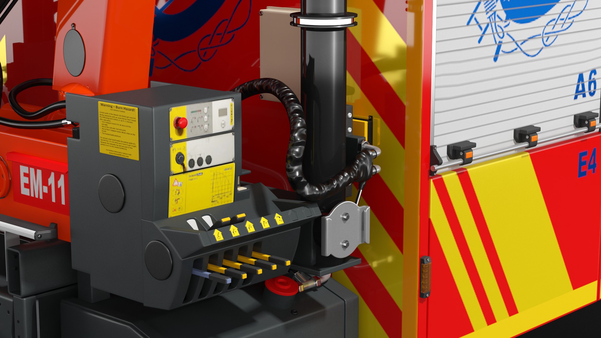 3D Mercedes Benz Atego 1530 Firetruck Rigged