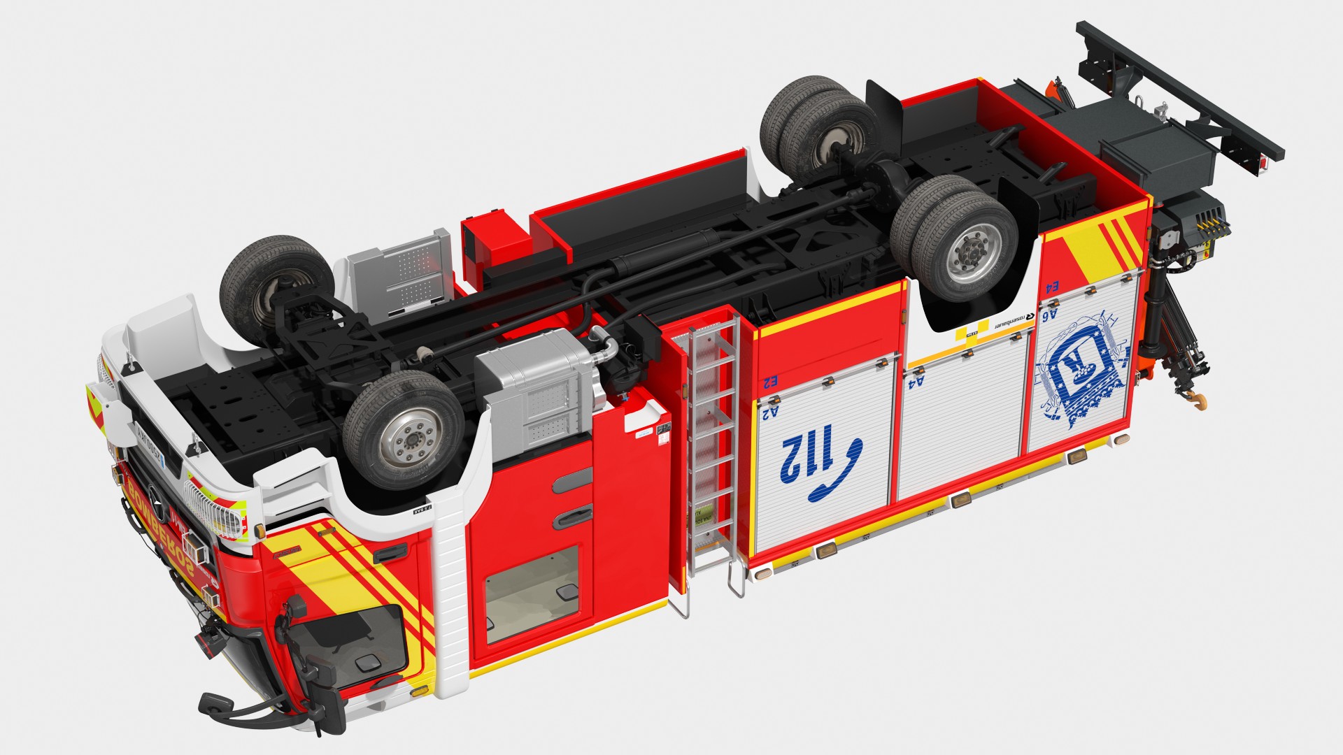 3D Mercedes Benz Atego 1530 Firetruck Rigged