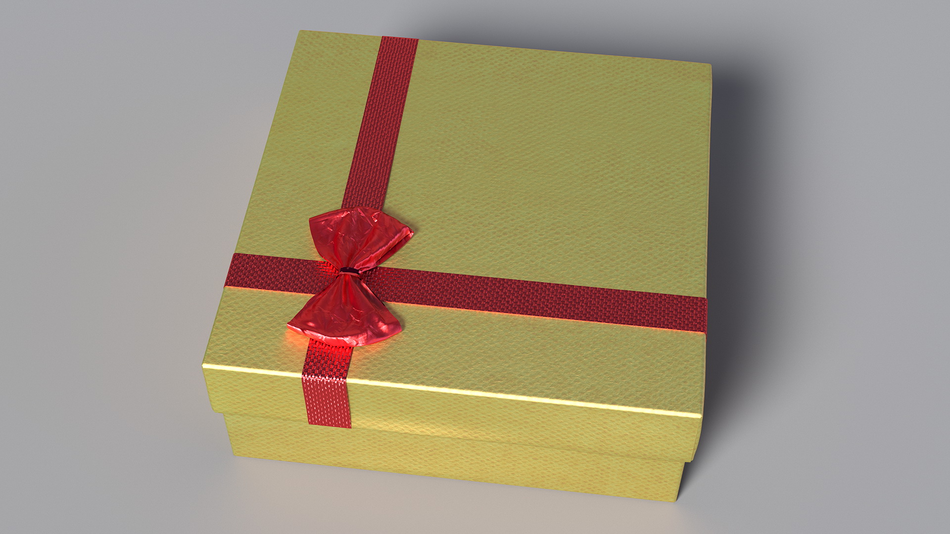 3D Wrapped Gift Box with Ribbon model