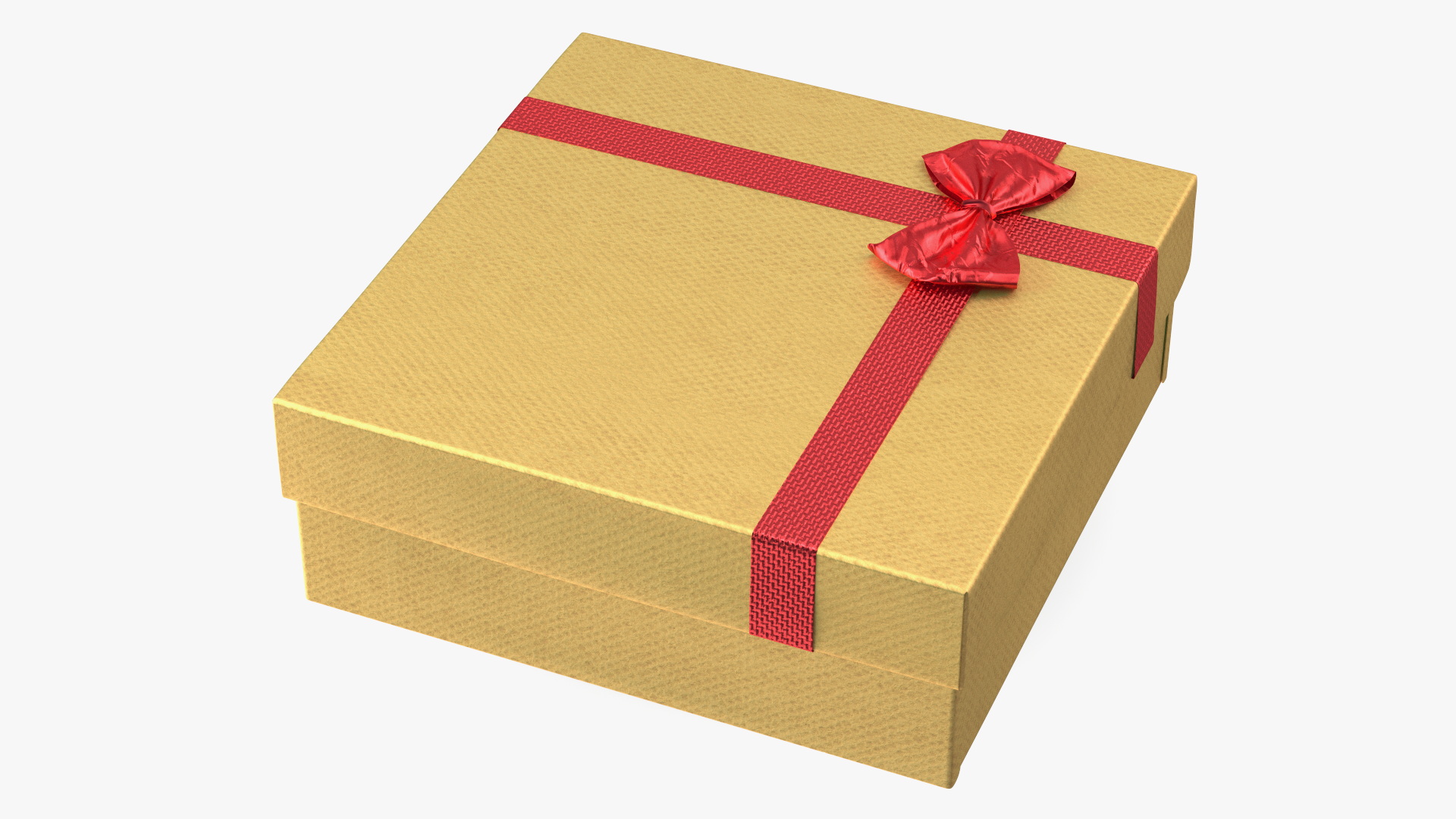 3D Wrapped Gift Box with Ribbon model