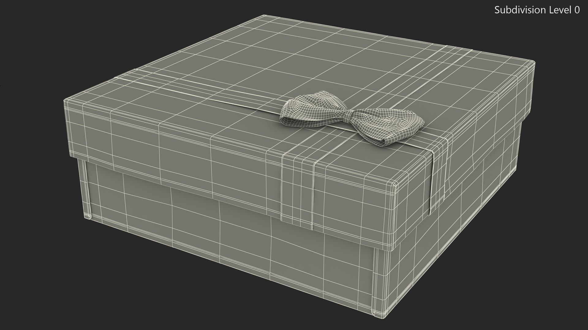 3D Wrapped Gift Box with Ribbon model