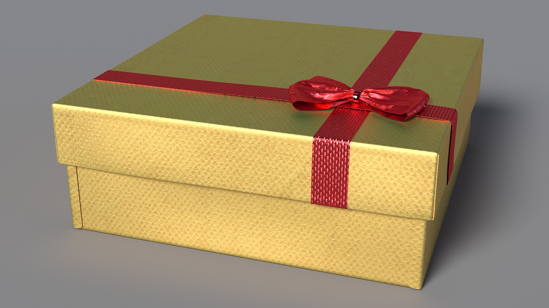 3D Wrapped Gift Box with Ribbon model