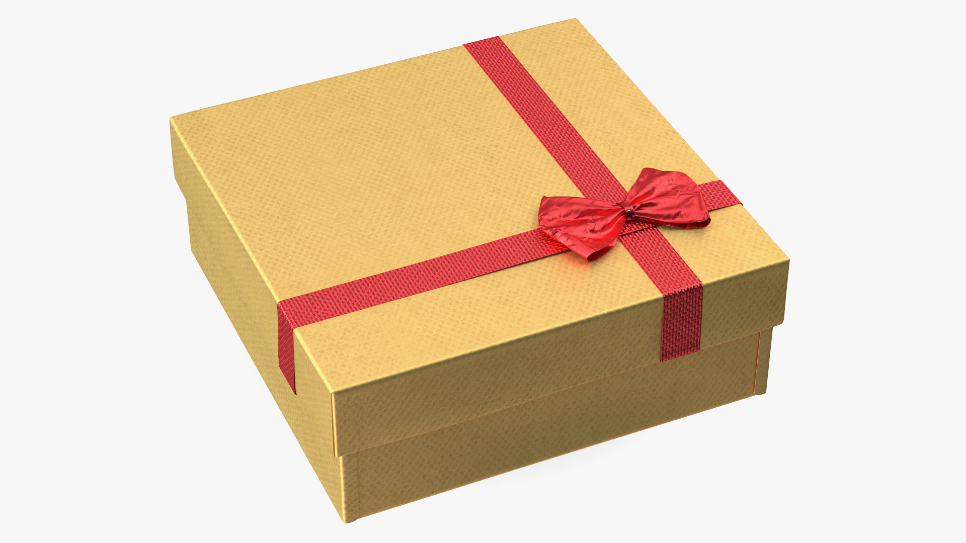 3D Wrapped Gift Box with Ribbon model