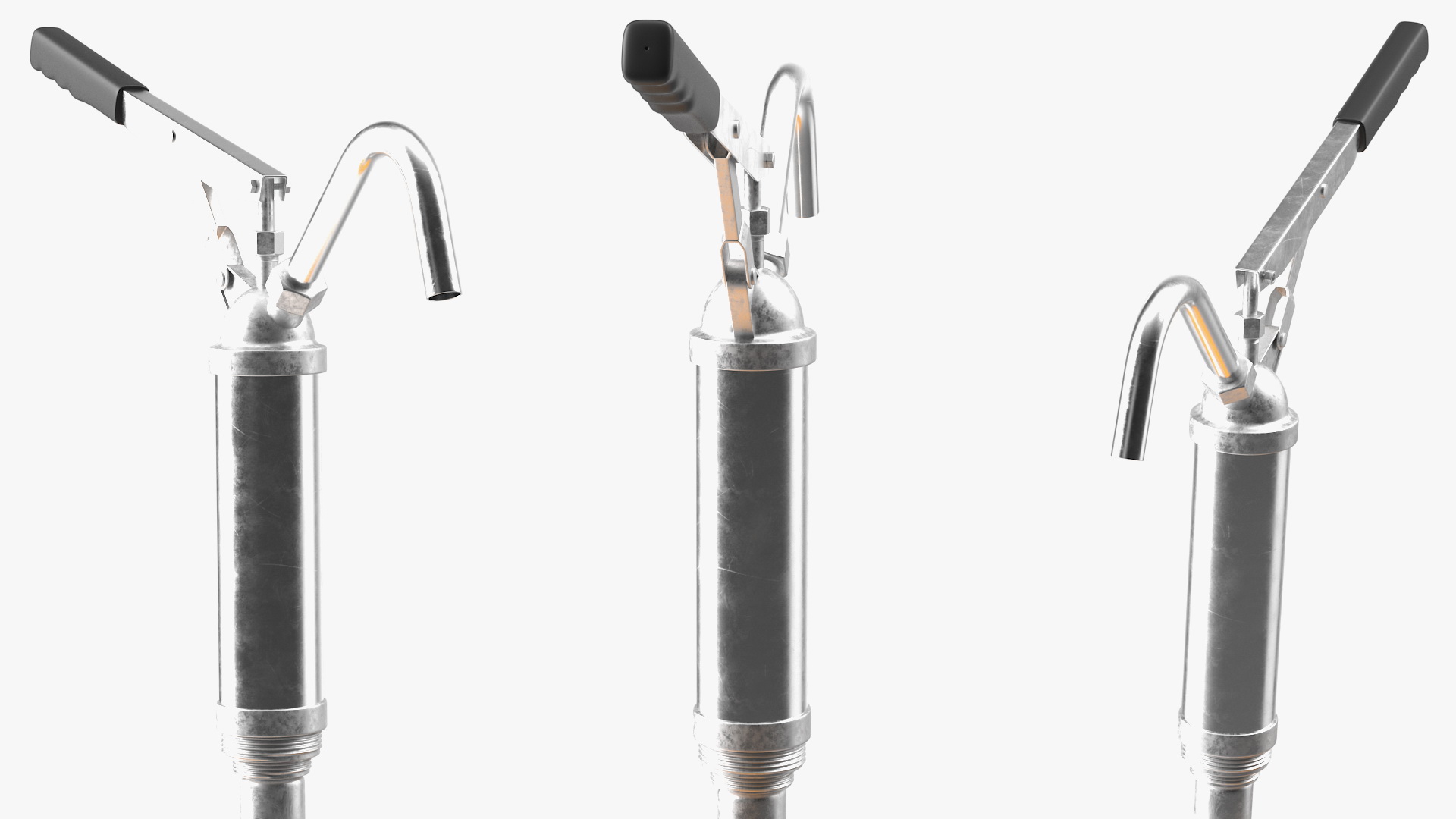 Lever Hand Pump with Oil Drum 3D model