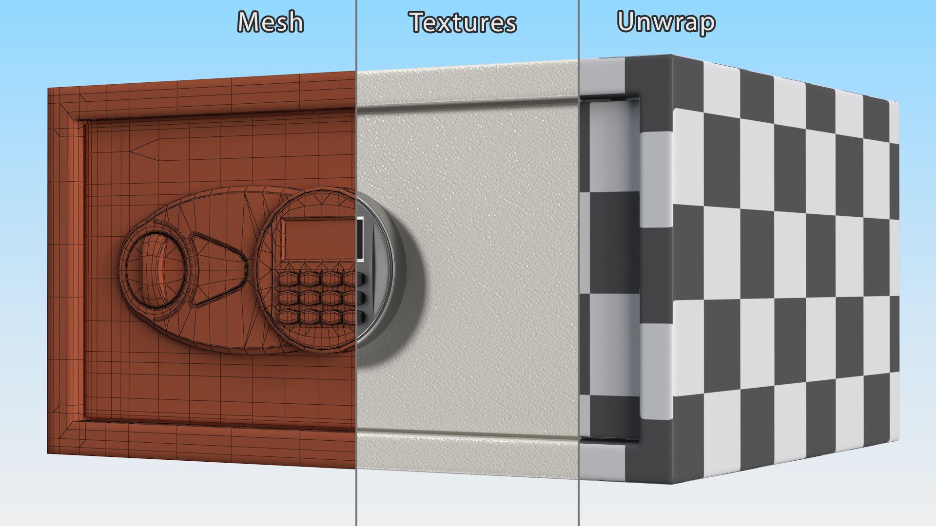 3D Digital safe white model