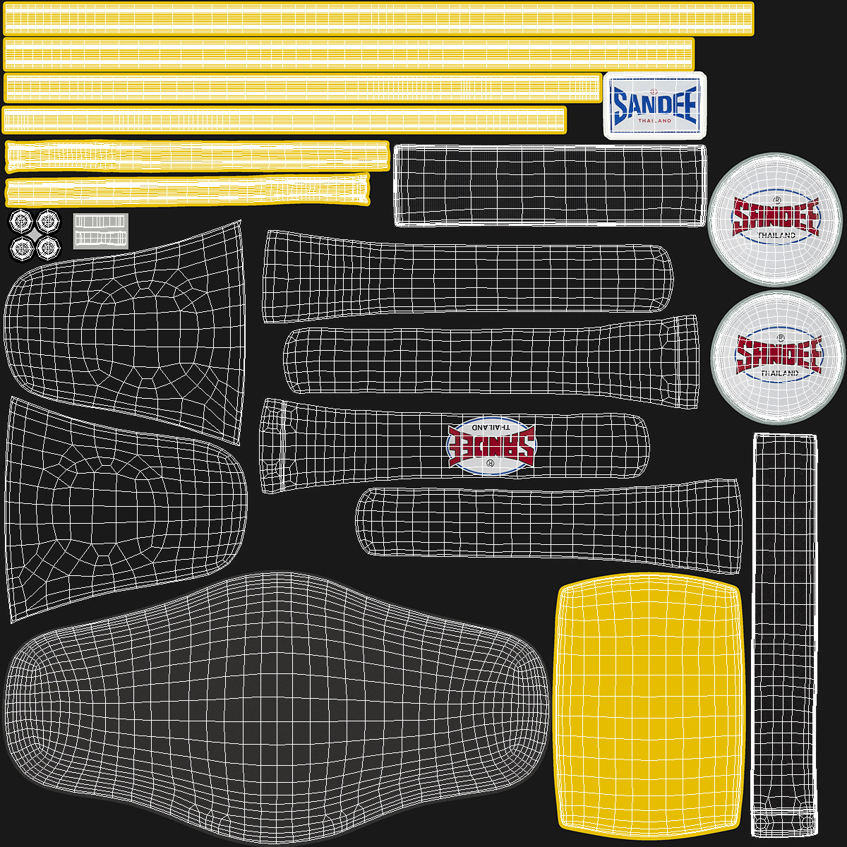 3D Sandee Velcro Belly Pad Black Yellow