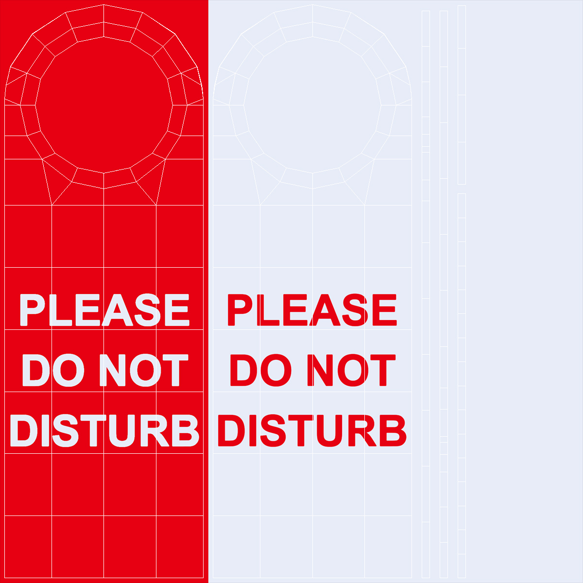 Hotel Door Hanger Do Not Disturb White Red 3D