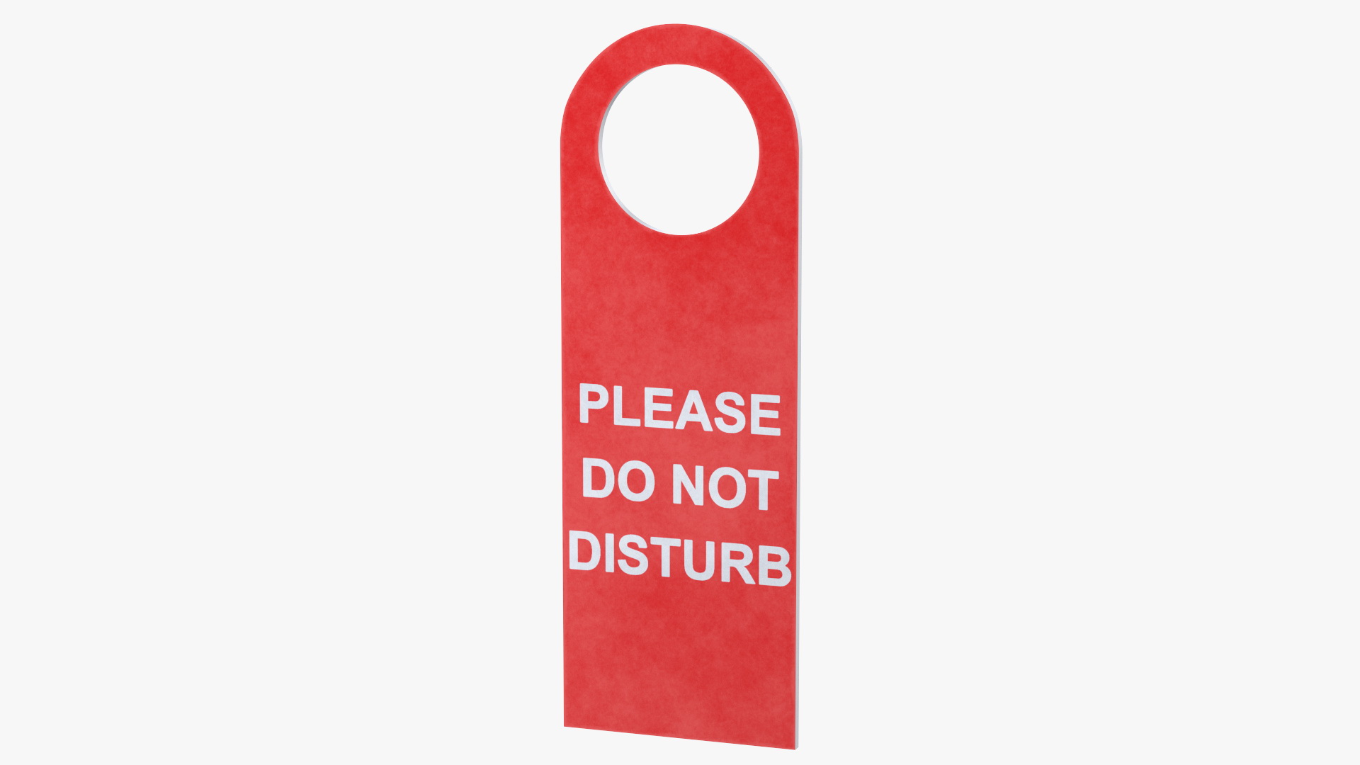 Hotel Door Hanger Do Not Disturb White Red 3D