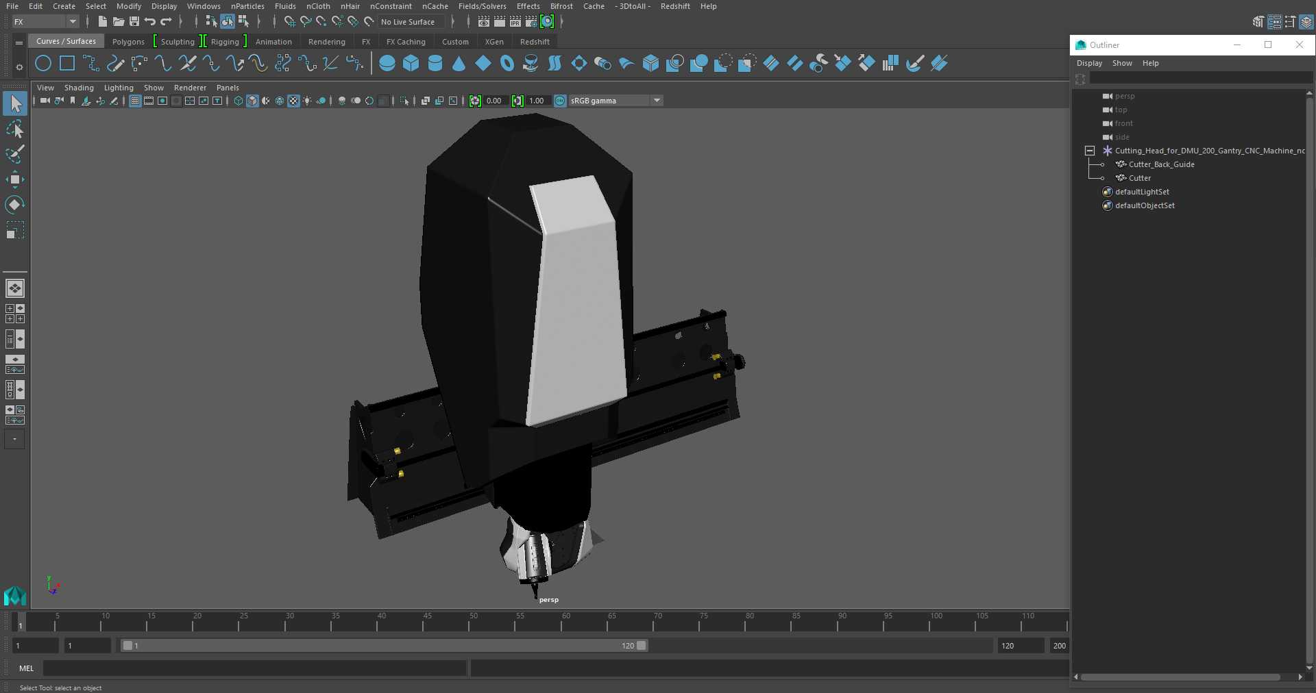 3D Cutting Head for DMU 200 Gantry CNC Machine model