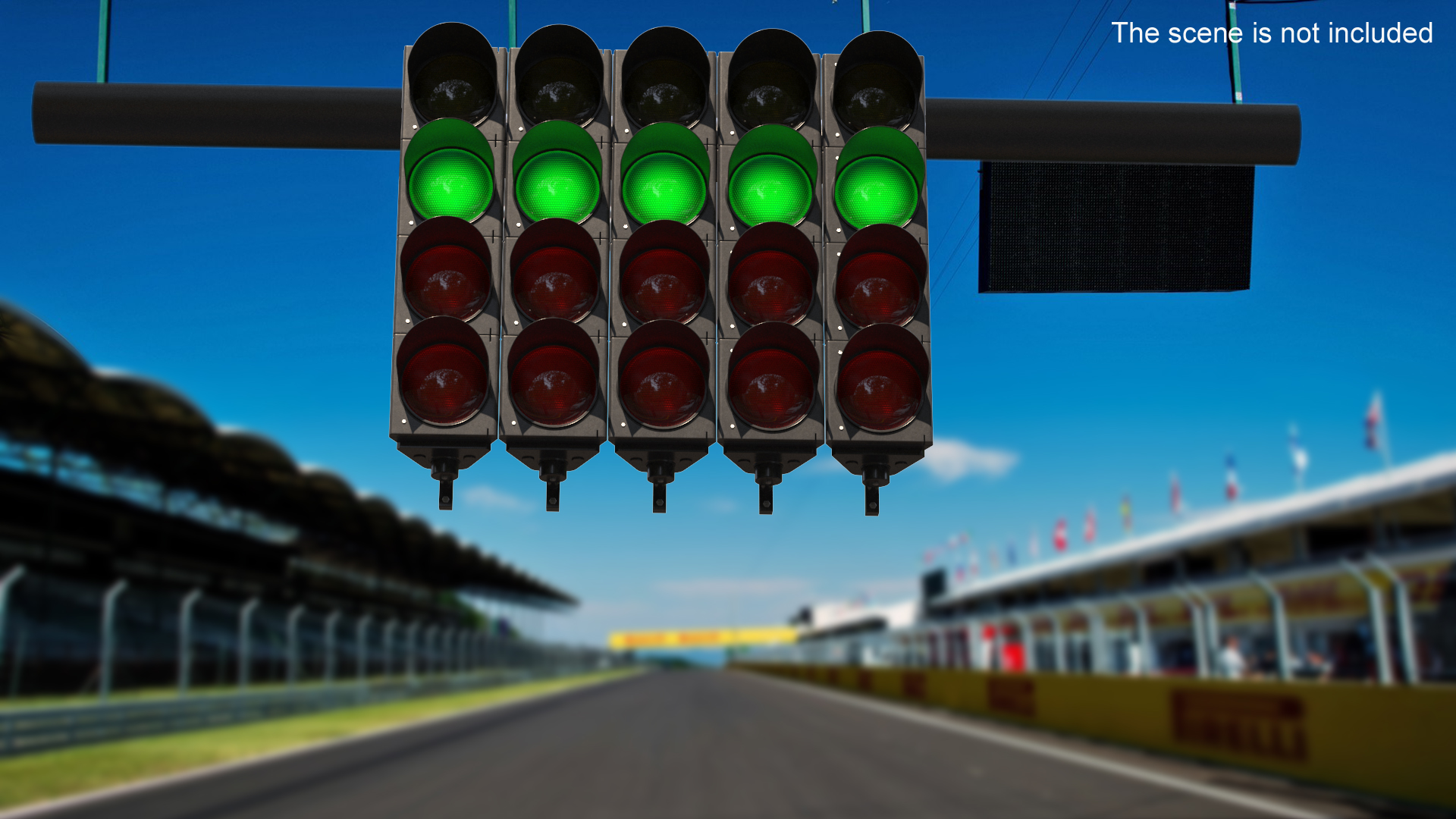 3D model Racing Start Lights Green