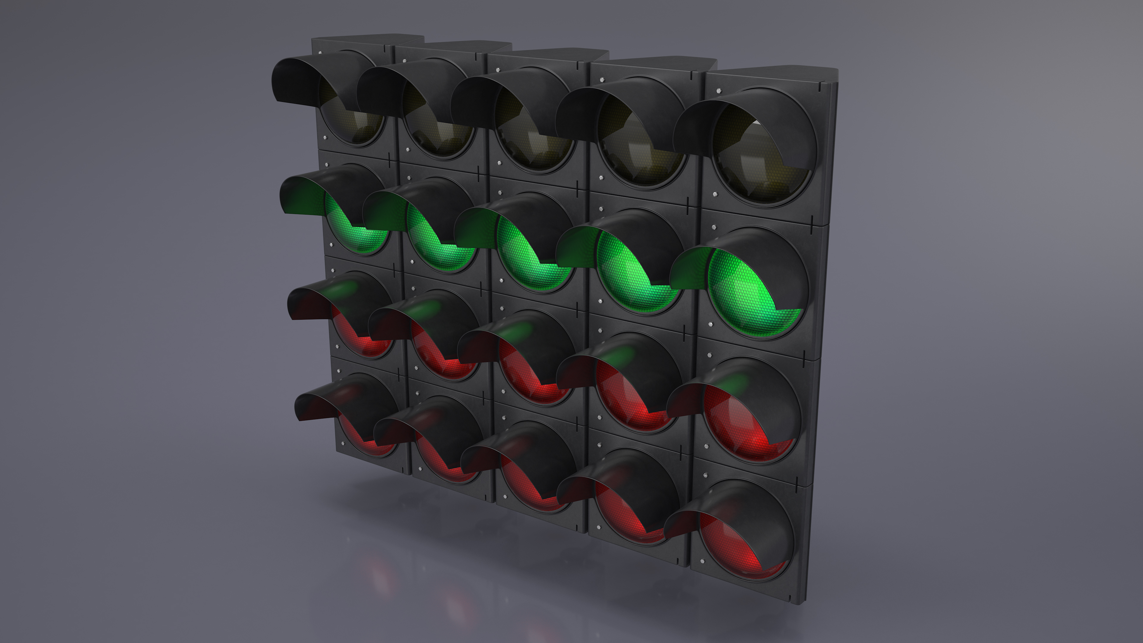 3D model Racing Start Lights Green