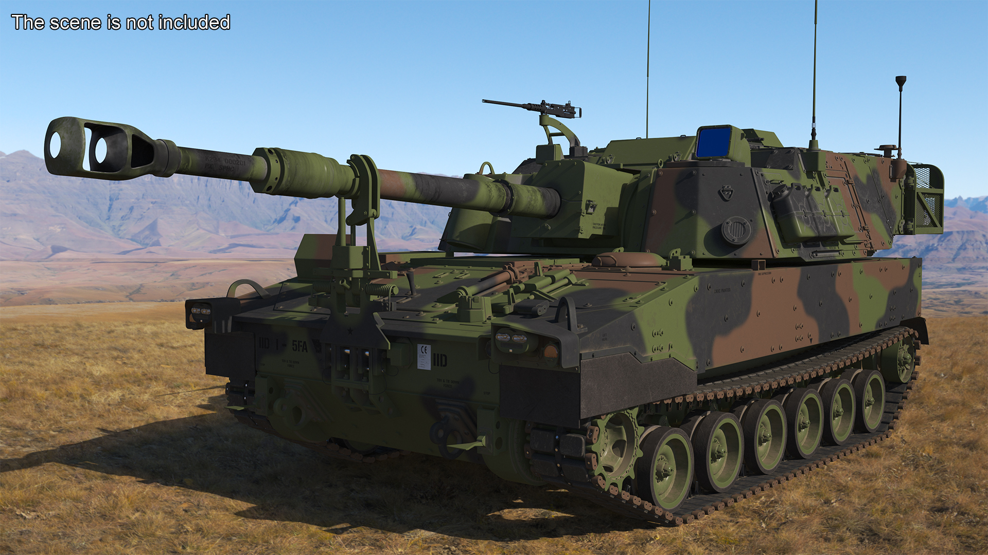 3D M109 Paladin Howitzer Camouflage Color model