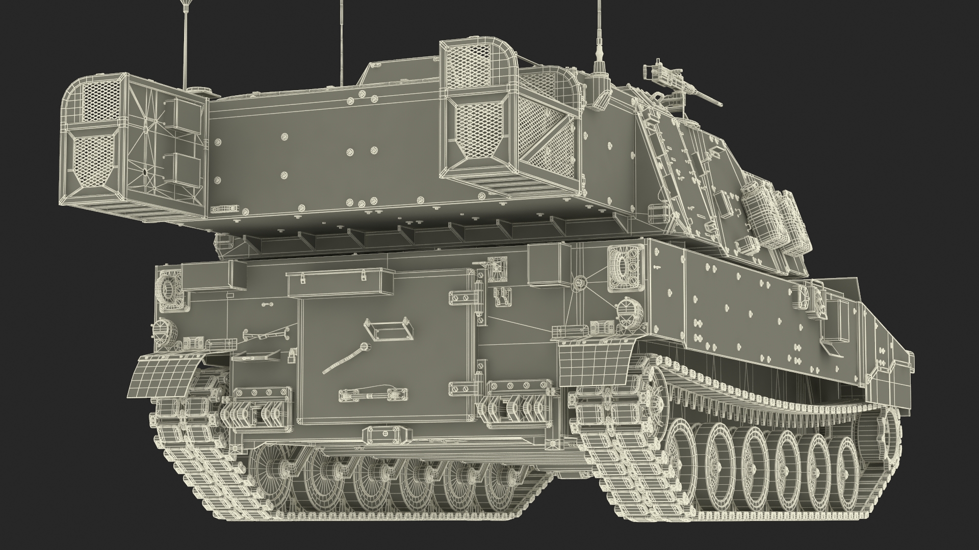 3D M109 Paladin Howitzer Camouflage Color model