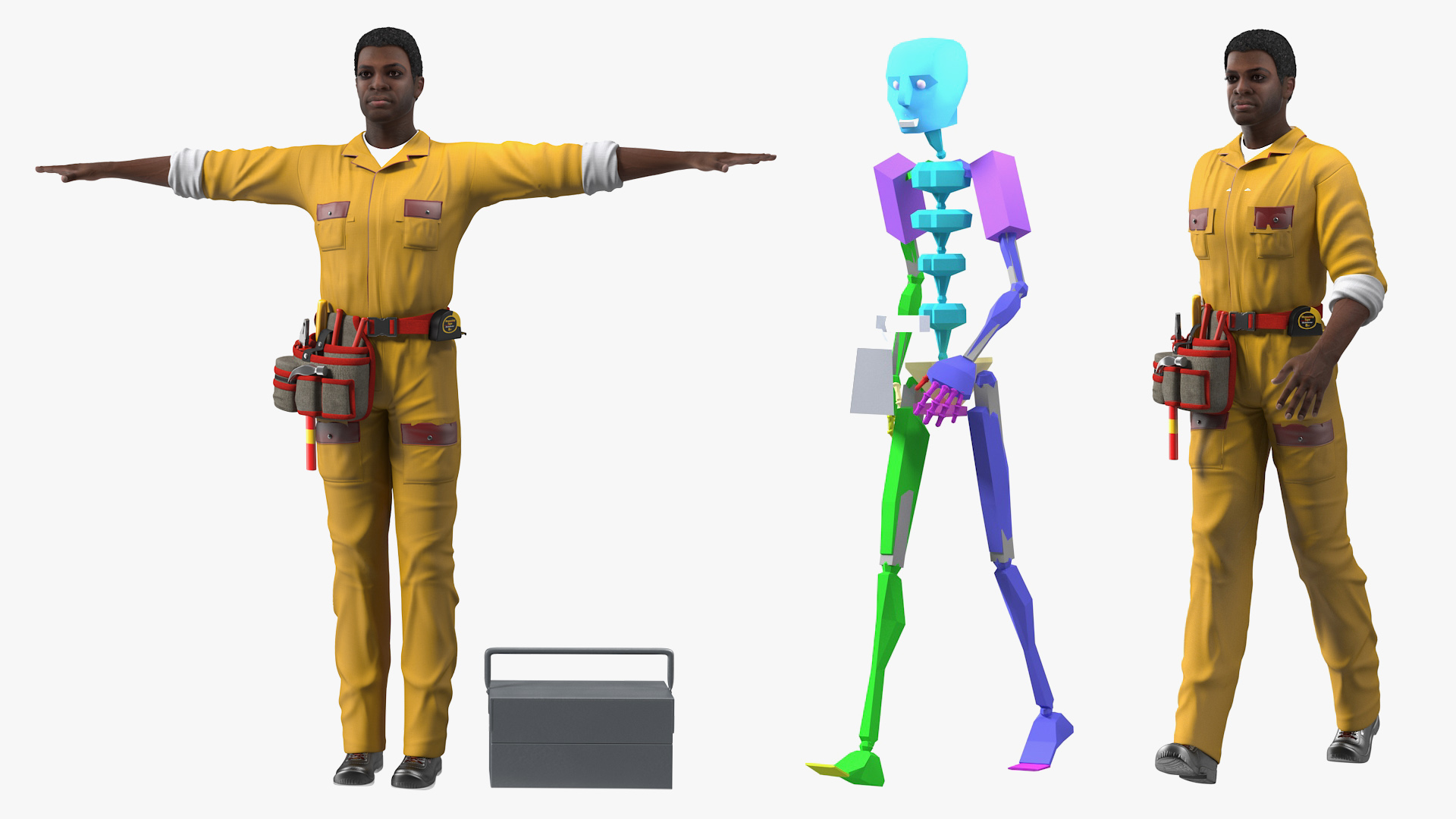 3D African American Locksmith Rigged model