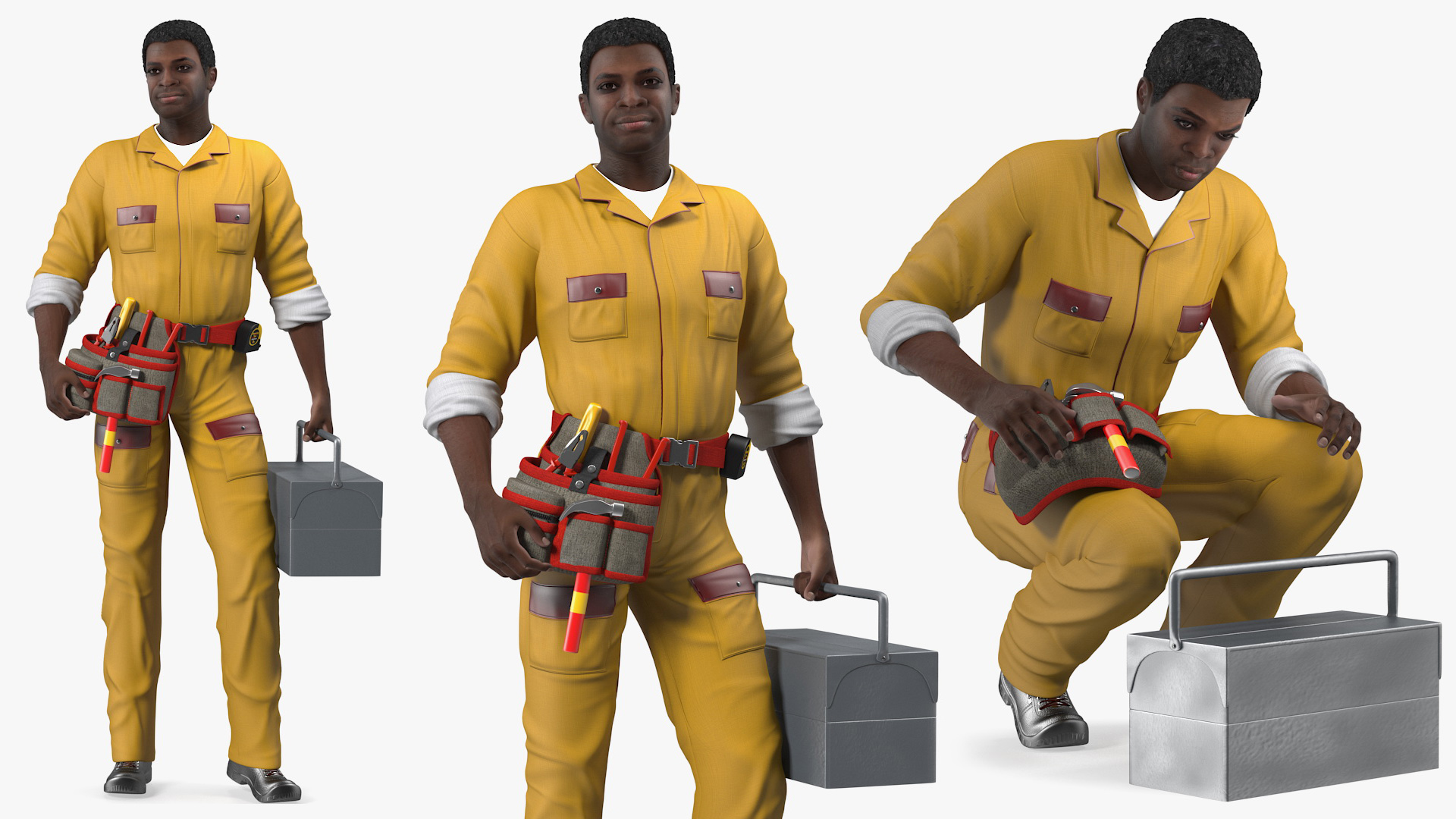 3D African American Locksmith Rigged model