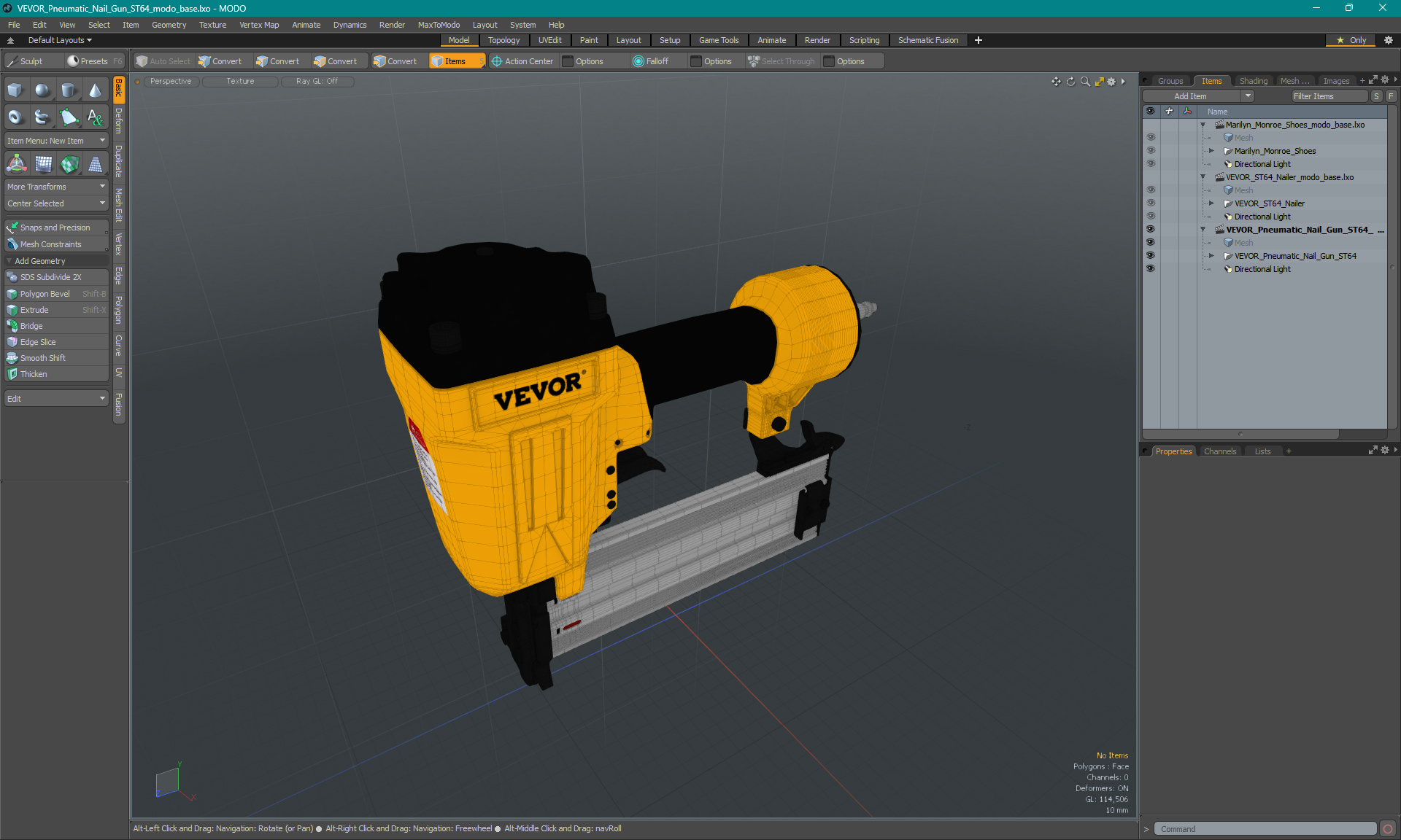 VEVOR Pneumatic Nail Gun ST64 3D model