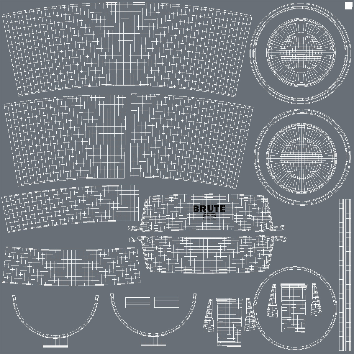 Brute Round Commercial Trash Can Grey 3D