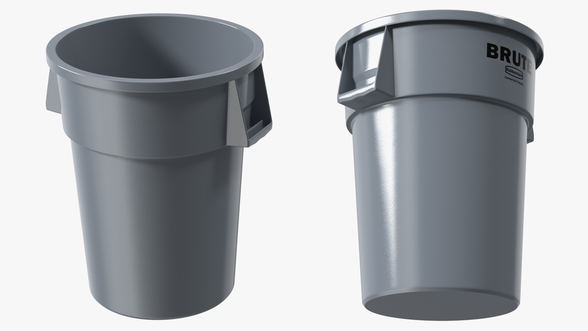 Brute Round Commercial Trash Can Grey 3D