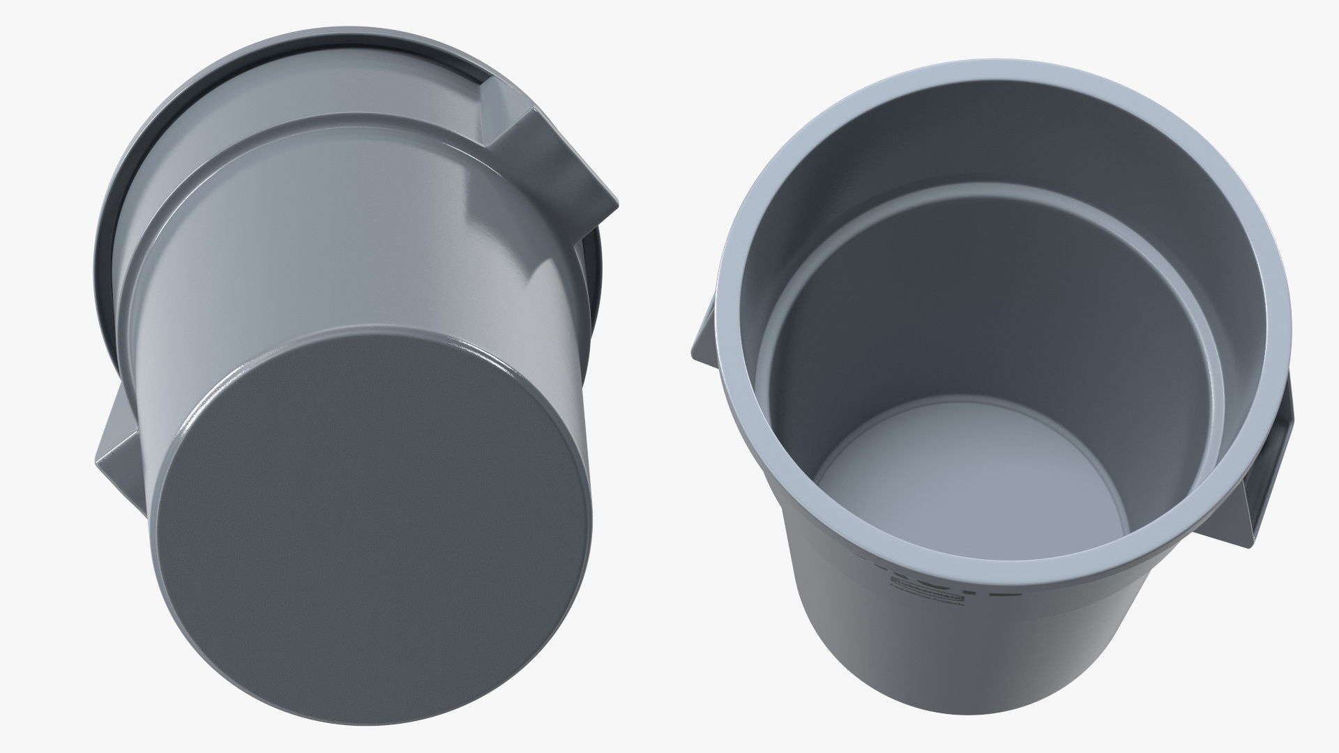 Brute Round Commercial Trash Can Grey 3D