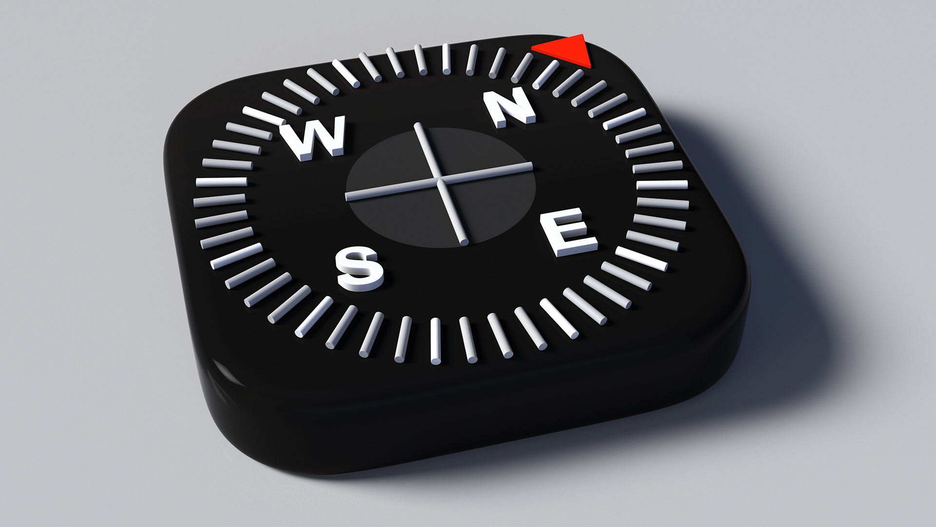 3D iPhone iOS Compass Icon model