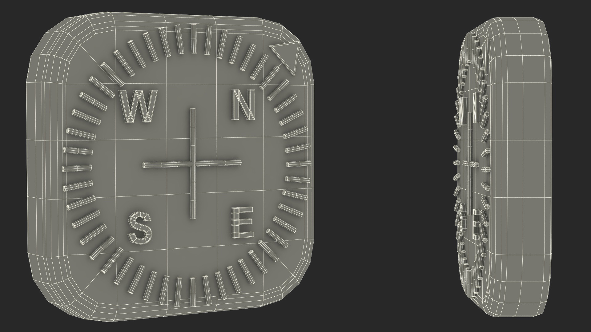 3D iPhone iOS Compass Icon model