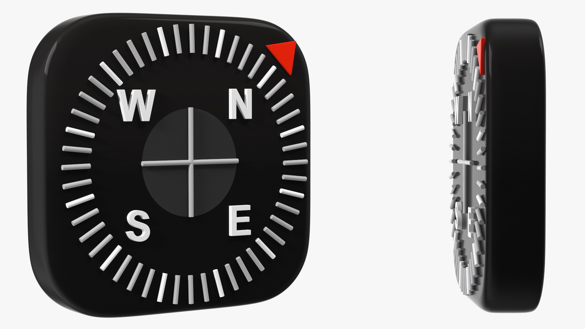 3D iPhone iOS Compass Icon model