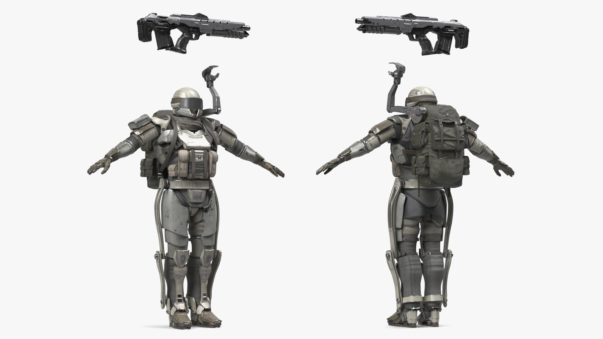 3D Exoskeleton Future Soldier A-pose model