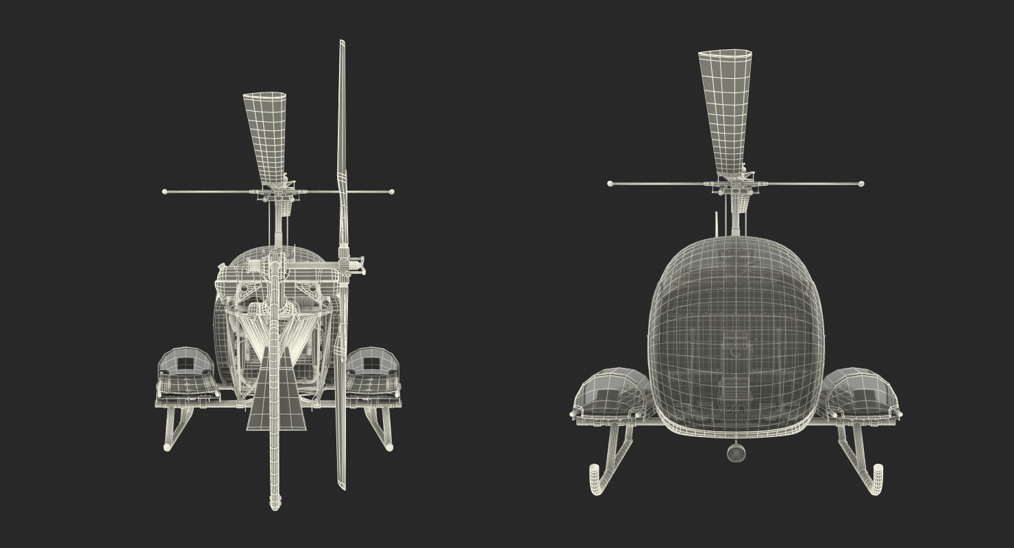 3D Bell H 13 Sioux United States Army Rigged