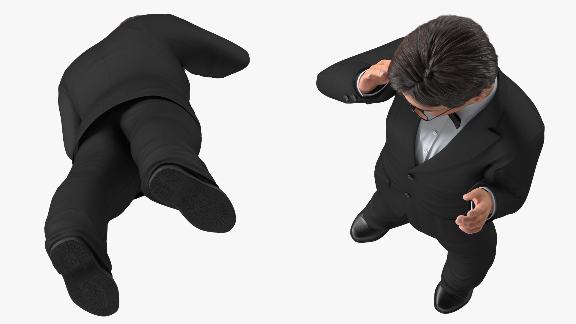 Happy Dwarf Man Wearing Business Suit 3D