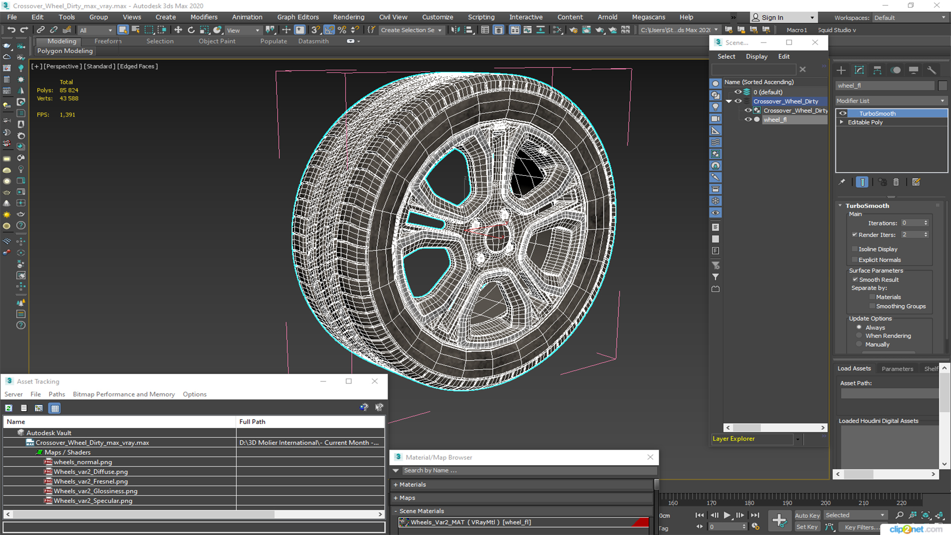 3D Crossover Wheel Dirty