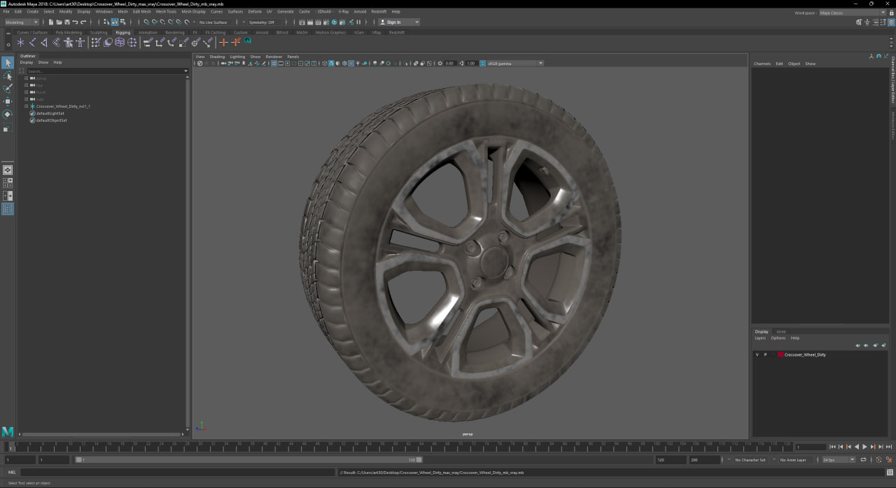 3D Crossover Wheel Dirty