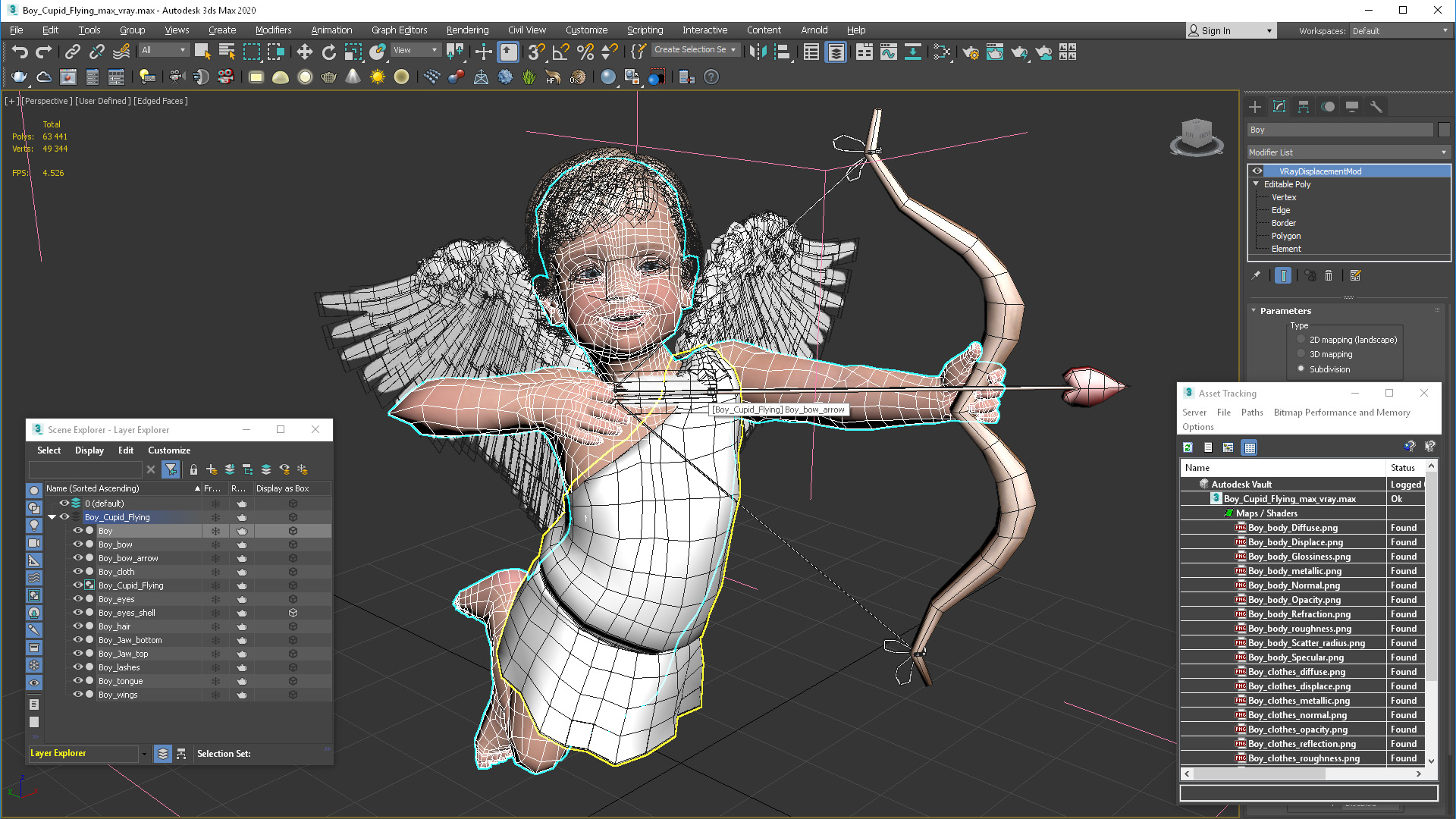 3D Boy Cupid Flying